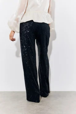 Outlet In the Style Sequin Wide Leg Trouser Black