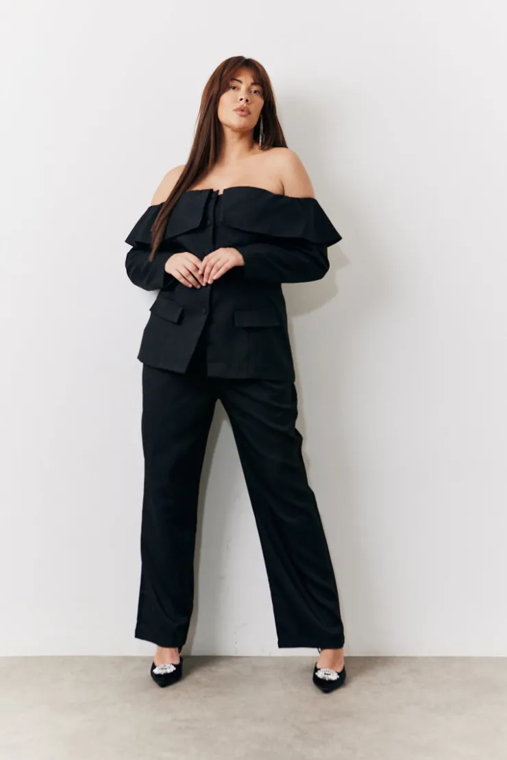 Best In the Style Tailored High Waist Trouser Black