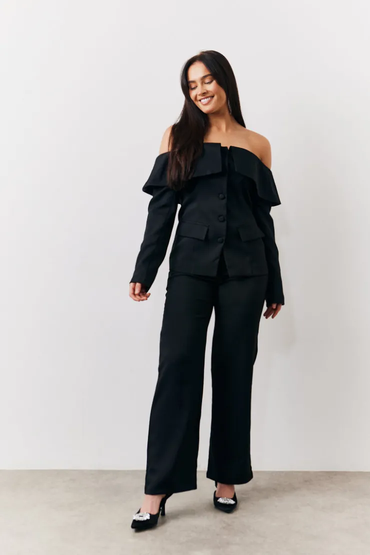 Best In the Style Tailored High Waist Trouser Black