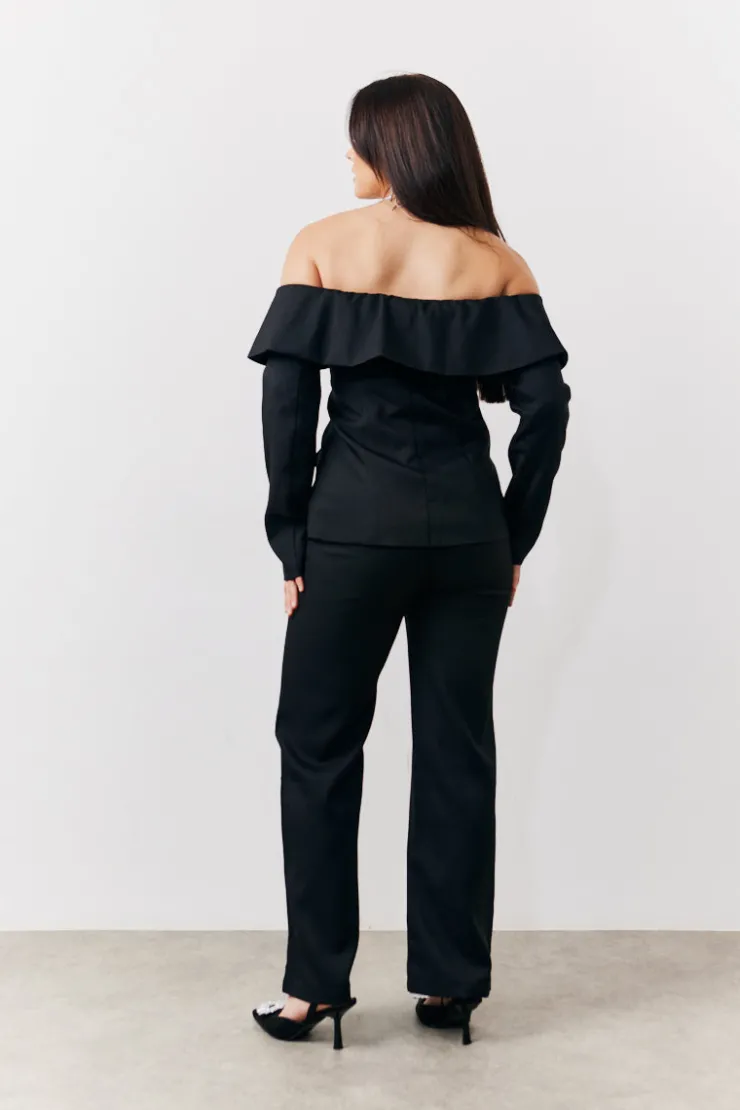 Best In the Style Tailored High Waist Trouser Black