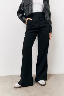 Outlet In the Style Tailored Wide Leg Trouser Black