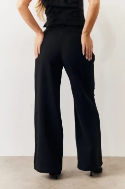Outlet In the Style Tailored Wide Leg Trouser Black