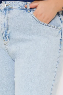 Outlet In the Style Bleach Wash Mom Jean Blue