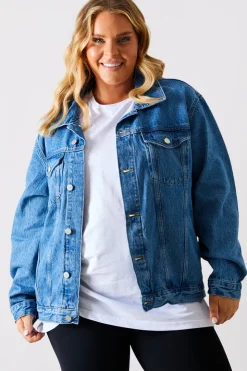 Sale In the Style Denim Jacket Blue