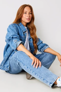 Sale In the Style Denim Jacket Blue