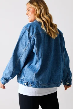 Sale In the Style Denim Jacket Blue