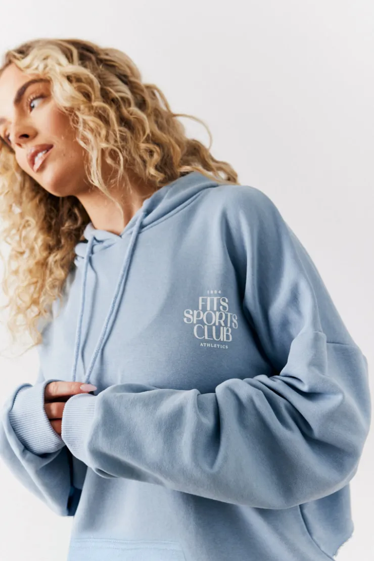 Fits Sports Club Graphic Oversized Hoodie Blue