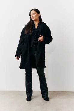 New In the Style Borg Jacket Black
