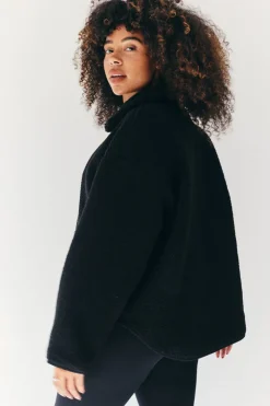 Best Fits Borg Lined Half Zip Up Fleece Black