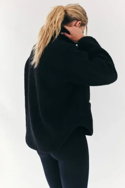 Best Fits Borg Lined Half Zip Up Fleece Black