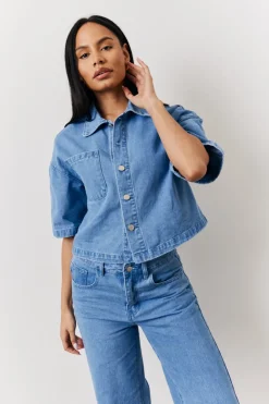 Sale In The Style Boxy Shirt Denim