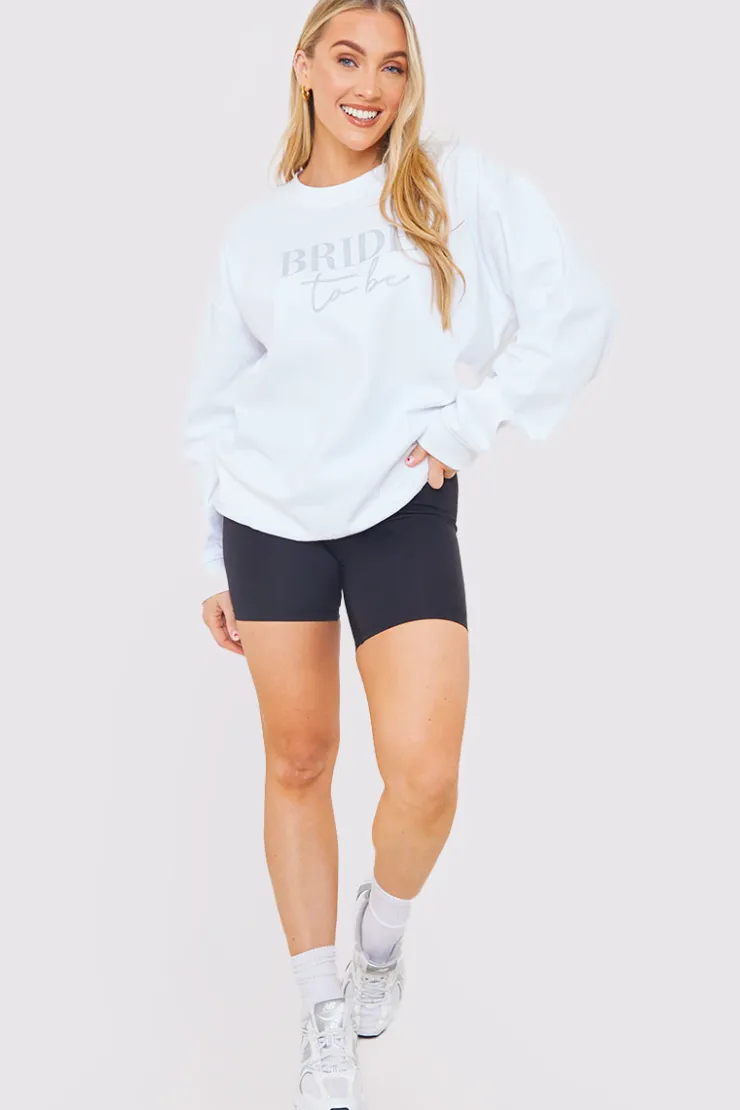 Sale In The Style Bride to Be Crew Slogan Sweatshirt Silver