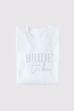 Sale In The Style Bride to Be Crew Slogan Sweatshirt Silver
