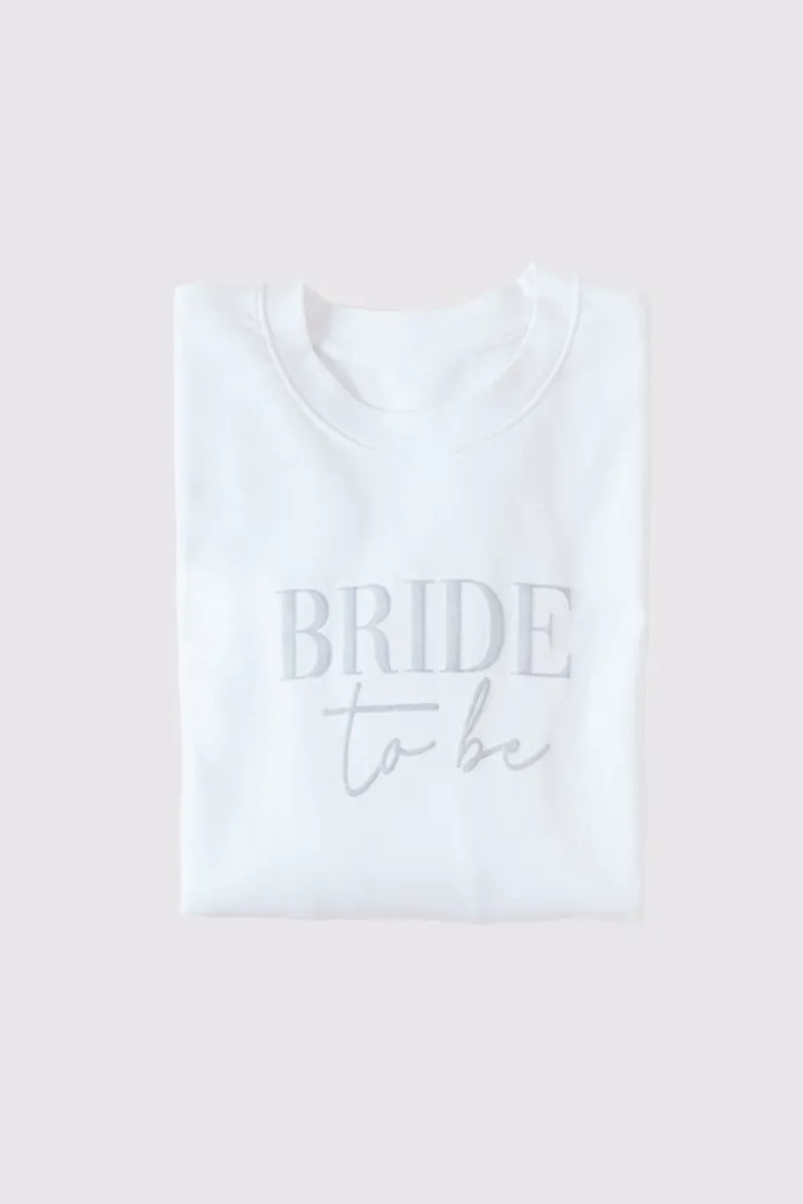 Sale In The Style Bride to Be Crew Slogan Sweatshirt Silver