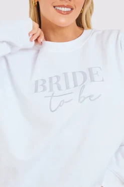 Sale In The Style Bride to Be Crew Slogan Sweatshirt Silver