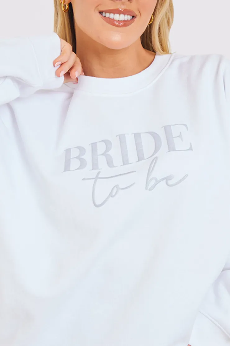Sale In The Style Bride to Be Crew Slogan Sweatshirt Silver