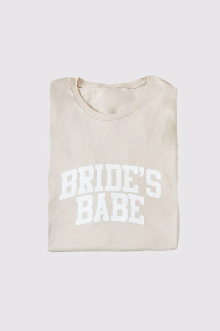 Best In The Style Bride's Babe Crew Neck T-Shirt Stone
