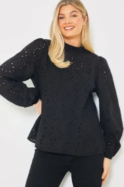 New In the Style Broderie High Neck Blouse