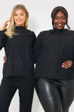 New In the Style Broderie High Neck Blouse