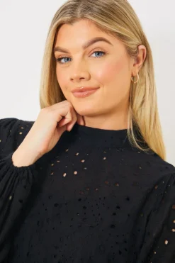 New In the Style Broderie High Neck Blouse