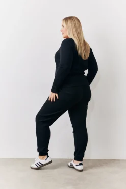 New In The Style Brushed Rib Co Ord Cardigan Black