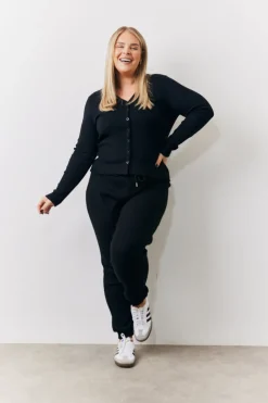 Clearance In The Style Brushed Rib Co Ord Slim Joggers Black