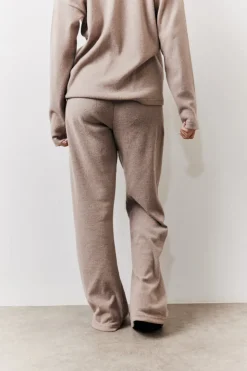 Discount In The Style Brushed Rib Flare Leg Co Ord Trouser Mocha