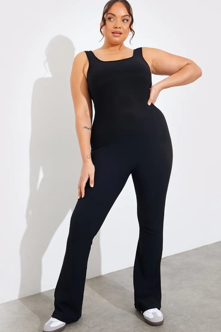 Online In the Style Built-In Bra Flare Leg Sculpt and Control Unitard