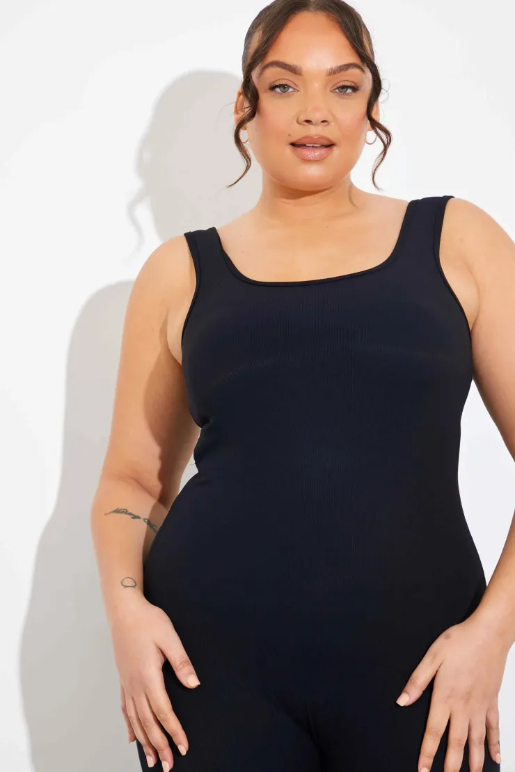 Online In the Style Built-In Bra Flare Leg Sculpt and Control Unitard
