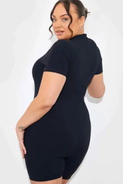 Discount In the Style Built-in Bra Short Sleeve Sculpt and Control Short Unitard