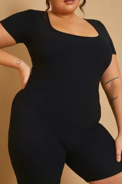 Fits Built-In Bra Short Sleeve Sculpt and Control Short Unitard