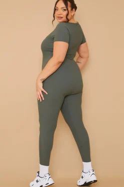 Discount Fits Built-In Bra Short Sleeve Sculpt and Control Unitard