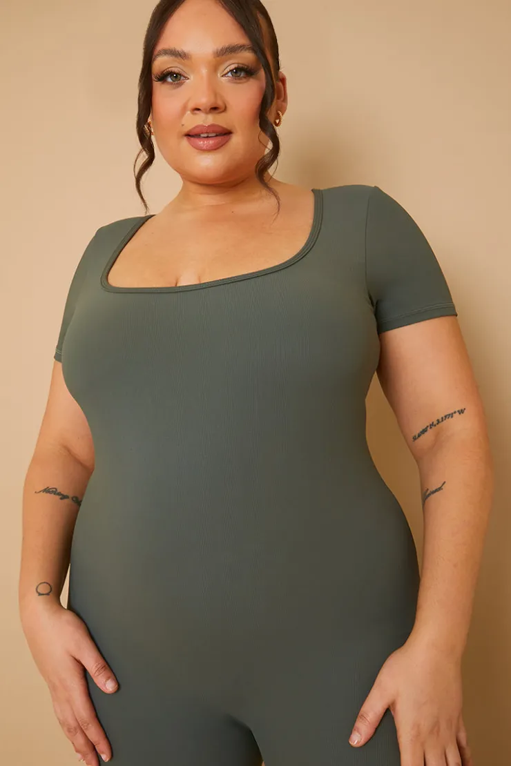 Discount Fits Built-In Bra Short Sleeve Sculpt and Control Unitard