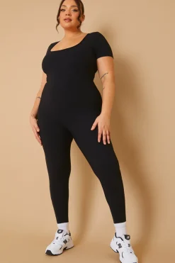 Discount Fits Built-In Bra Short Sleeve Sculpt and Control Unitard