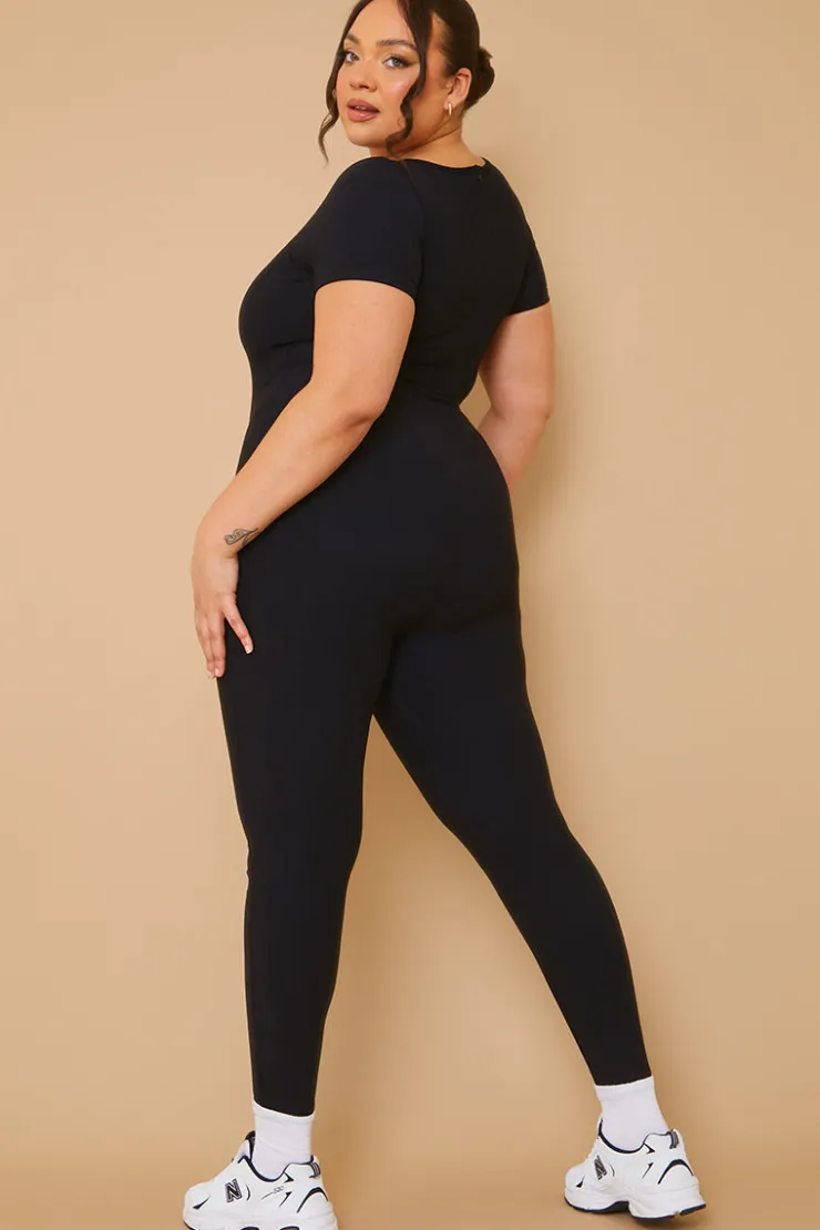Discount Fits Built-In Bra Short Sleeve Sculpt and Control Unitard