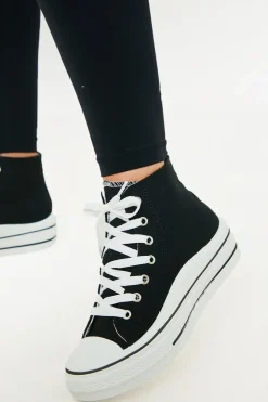 Online In The Style CANVAS HIGH TOP TRAINERS