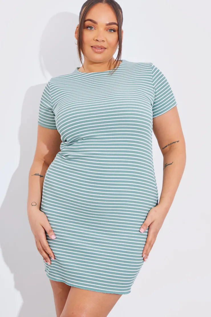 New In the Style Cap Sleeve Reversible Mini Dress Sage