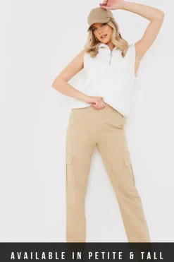 Online In The Style Cargo Trousers With Pocket Details Stone