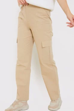 Online In The Style Cargo Trousers With Pocket Details Stone