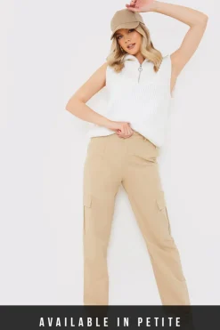 Online In The Style Cargo Trousers With Pocket Details Stone