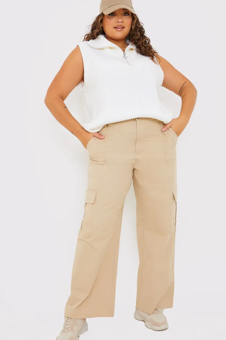 Online In The Style Cargo Trousers With Pocket Details Stone