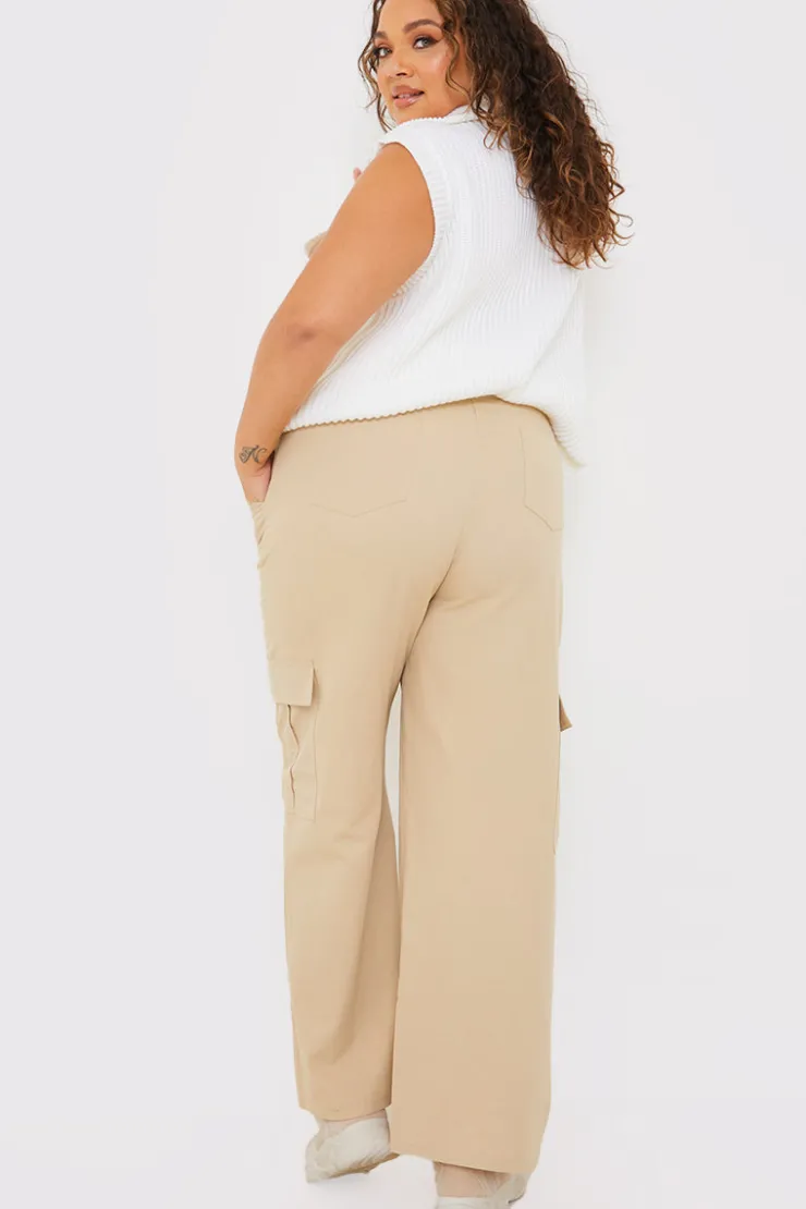 Online In The Style Cargo Trousers With Pocket Details Stone