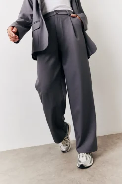 New In The Style Elastic Waist Back Trouser Charcoal