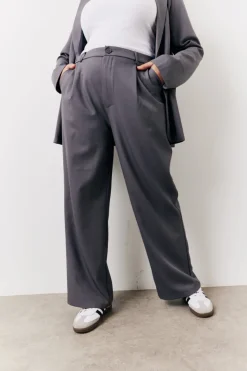 New In The Style Elastic Waist Back Trouser Charcoal