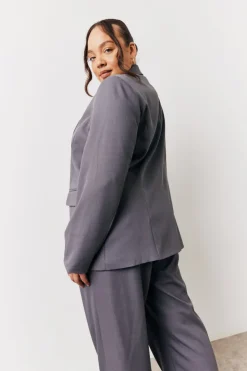 Clearance In The Style Relaxed Pocket Detail Blazer Charcoal