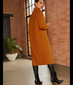 Outlet CHI CHI LONDON Double Breasted Longline Coat in Orange