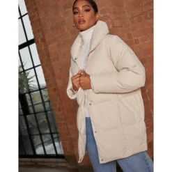 Discount CHI CHI LONDON Padded Puffer Coat in Cream