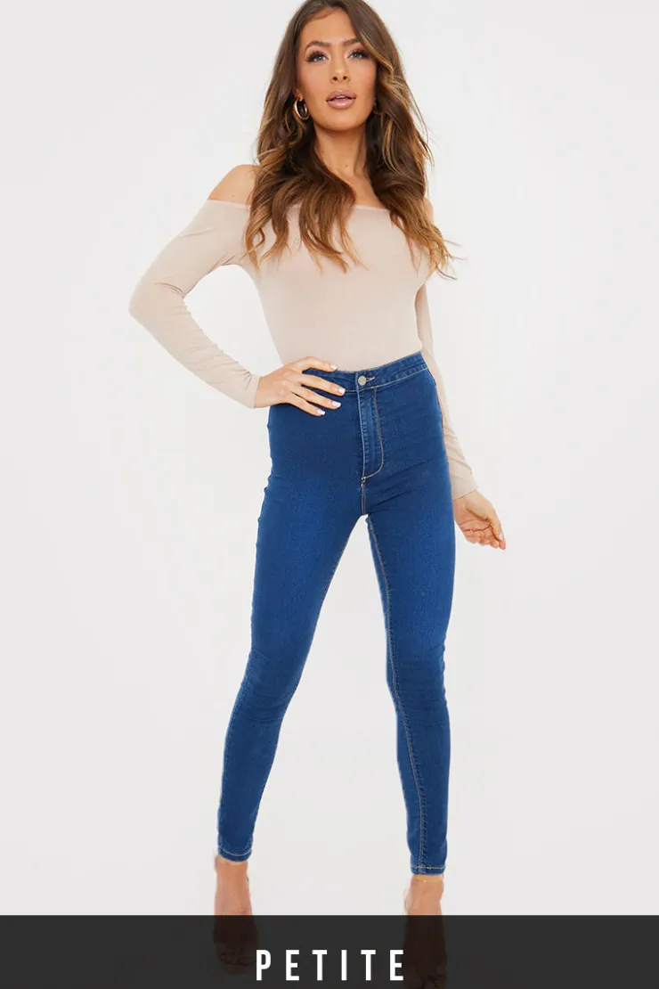 Clearance In the Style Clean High Waisted Stretch Jegging Jeans Blue