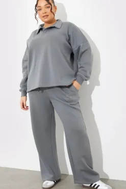 Fits Collared Button Up Jersey Sweatshirt