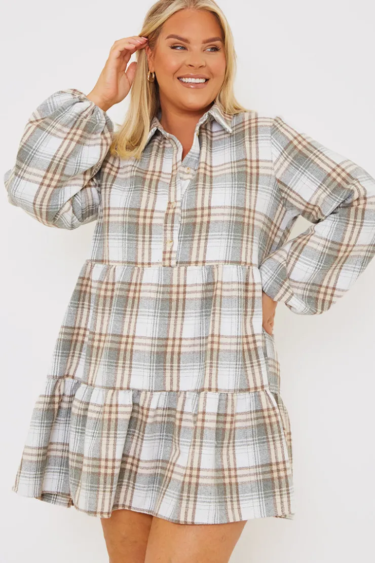 Best In the Style Collared Smock Dress Grey